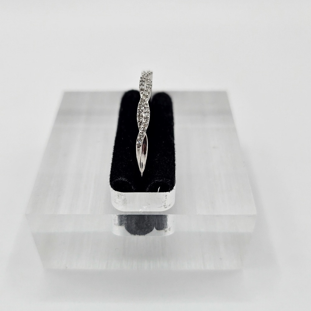 0.20 CT Double Twist Natural Diamond Sterling Silver Ring - Picture 5 of 5
